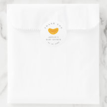 Minimalistische waterverf oranje babyshower bedank