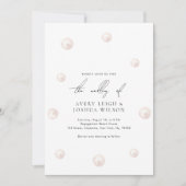 Minimalistische Waterverf parels & script bruiloft Kaart (Voorkant)