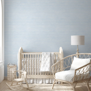 Minimalistische Waterverf pastel blauw gestreept p Behang