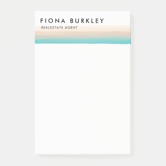 Minimalistische Waterverf penseelstreek Post-it® Notes (Voorkant)