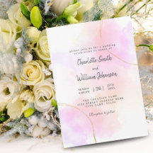 Minimalistische waterverf roze en gouden witte ele