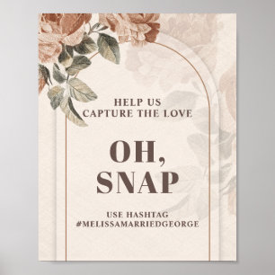 Minimalistische waterverf rozen aards neutraal oh  poster