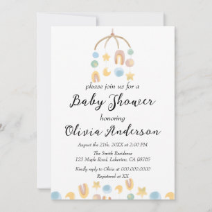 Minimalistische Waterverf Speelgoed Baby shower Kaart