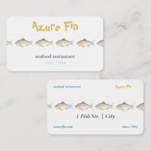 Minimalistische Waterverf Vis Vis Restaurant Visitekaartje