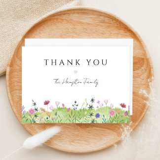Minimalistische Waterverf Wildflower Meadow Dank u Kaart
