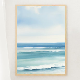 Minimalistische Waterverf Zeegezicht Print 1 van 3