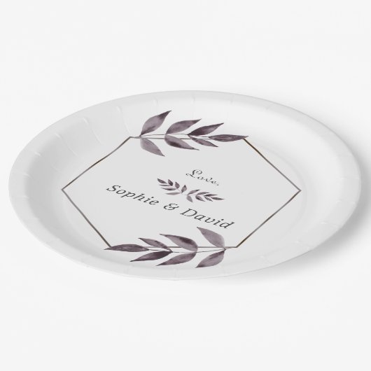 Minimalistische waterverfinktbloem Diamant Papieren Bordje (Gekanteld)