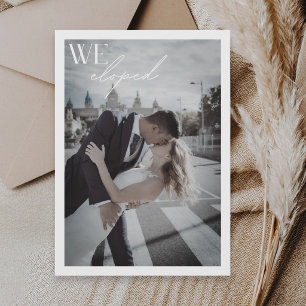 Minimalistische We Eloped QR Code Trouwen Op De Vl Aankondiging