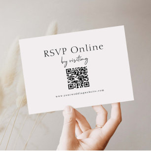 Minimalistische website RSVP barcode bijlage kaart