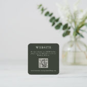 Minimalistische websitebehuizing met groene QR-cod Informatiekaartje (Staand voorkant)