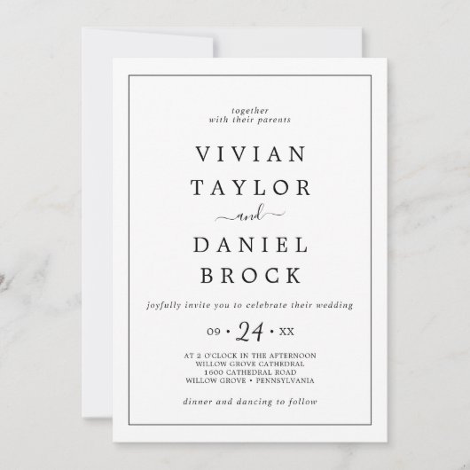 Minimalistische weddenschap met oude namen kaart (Voorkant)