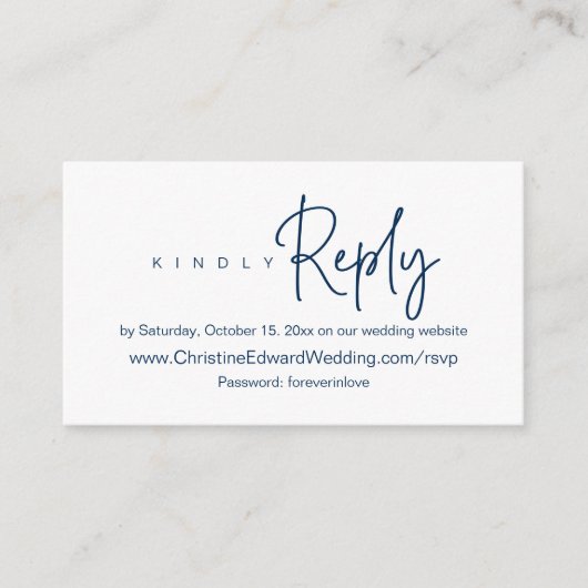 Minimalistische, weddenschap nodigt online RSVP-ka Informatiekaartje (Voorkant)