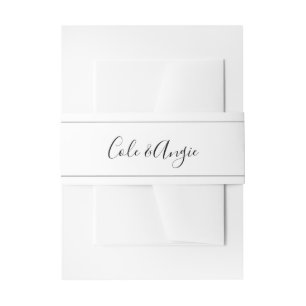Minimalistische Wedding Belly Band met lijnen Uitnodigingen Wikkel