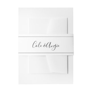 Minimalistische Wedding Belly Band met lijnen Uitnodigingen Wikkel