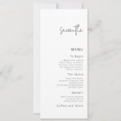 Minimalistische Wedding Menu Kaart met Gastnaam (Voorkant)