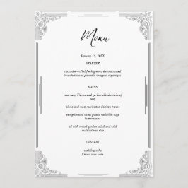 Minimalistische Wedding Menu Kaart | Receptie Kaar