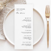 Minimalistische Wedding Menu Kaarten Sjabloon
