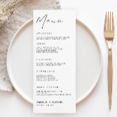 Minimalistische Wedding Menu Kaarten Sjabloon