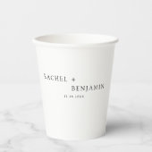 Minimalistische Wedding QR-code Deel uw foto's Papieren Bekers (Voorkant)