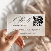 Minimalistische Wedding QR-code RSVP Informatiekaartje