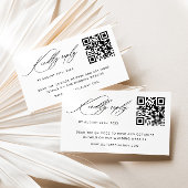Minimalistische Wedding QR-code RSVP Informatiekaartje