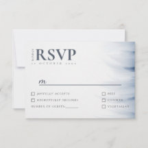 Minimalistische Wedding RSVP Kaart met Ink Accent