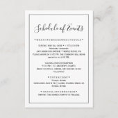 Minimalistische Wedding Schedule Kaart (Voorkant)