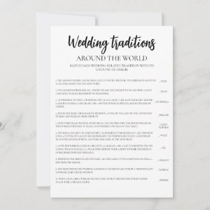 Minimalistische Wedding Traditions Vrijgezellenfee Kaart