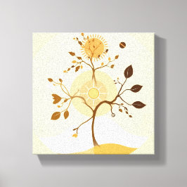 Minimalistische weergave van de vier seizoenen canvas afdruk