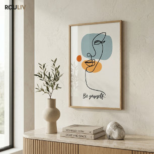Minimalistische 'Wees jezelf' architecturale lijnk Poster