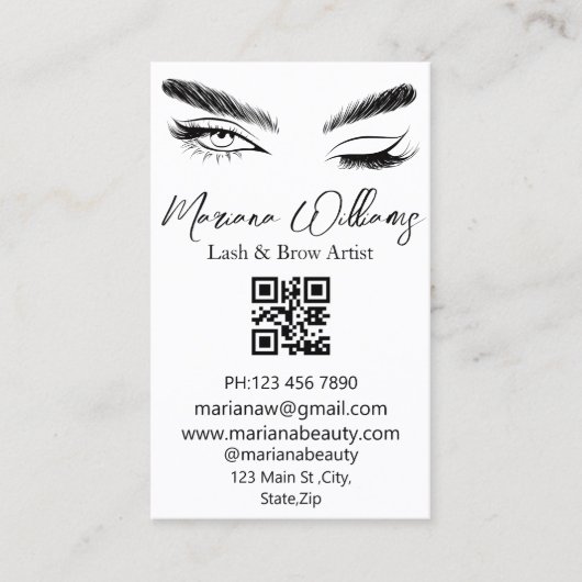 minimalistische welkomstjes en wenkbrauwen van kun visitekaartje (Voorkant)