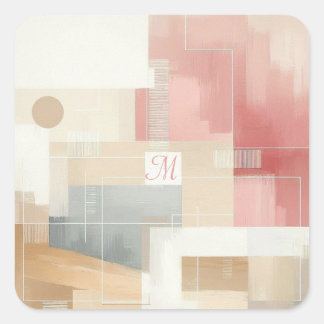 Minimalistische Wereld Vierkante Sticker
