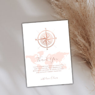 Minimalistische Wereldkaart Travel Adventure Baby Bedankkaart