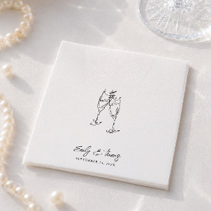 Minimalistische Whimsical Inkt Handgetekende Boog Servet