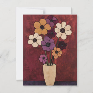 Minimalistische Whimsy Flowers No.038 Briefkaart