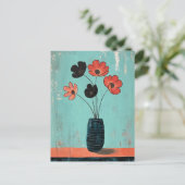 Minimalistische Whimsy Flowers No.077 Briefkaart (Staand voorkant)