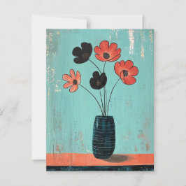 Minimalistische Whimsy Flowers No.077 Briefkaart