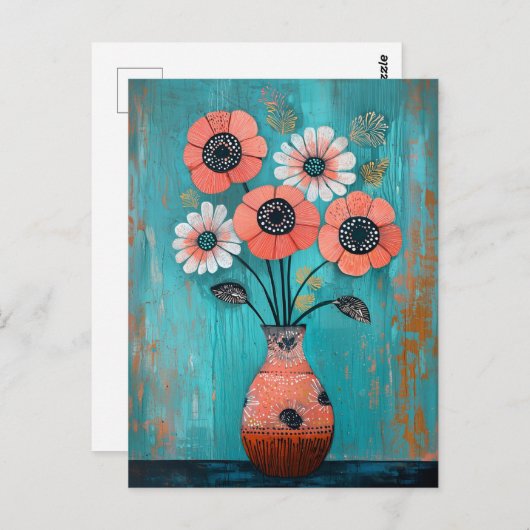 Minimalistische Whimsy Flowers No.078 Briefkaart (Voorkant / Achterkant)