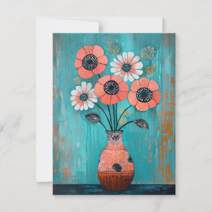 Minimalistische Whimsy Flowers No.078 Briefkaart