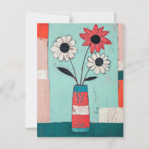 Minimalistische Whimsy Flowers No.084 Briefkaart