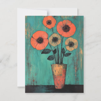 Minimalistische Whimsy Flowers No.086 Briefkaart