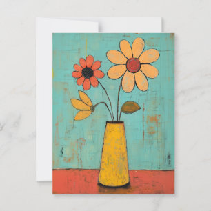 Minimalistische Whimsy Flowers No.087 Briefkaart