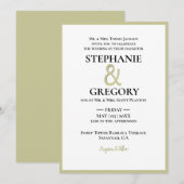 Minimalistische White & Gold Border Wedding Kaart (Voorkant / Achterkant)