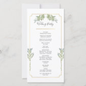 Minimalistische White Lijst Gold Wedding Programma (Achterkant)