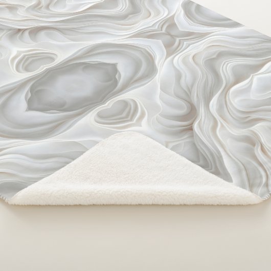 Minimalistische White Marble Wave Sherpa Deken – G (3/4)