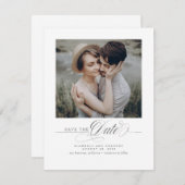 Minimalistische White Modern Save the Date-foto Save The Date (Voorkant / Achterkant)