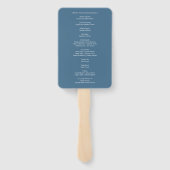 Minimalistische White & Pastel Blue bruiloft progr Handwaaier (Achterkant)