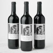 Minimalistische wijn bruiloft gunst foto wijn etiket (Flessen)