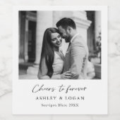 Minimalistische wijn bruiloft gunst foto wijn etiket (Enkel label)