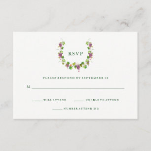 minimalistische wijnmakerij Groene tekst bruilof RSVP Kaartje
